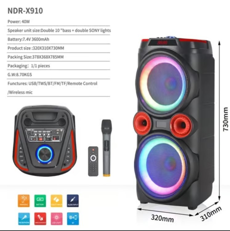 NDR-X910 DOUBLE BASS 10 Inch