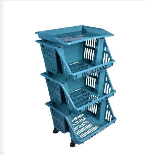 Multi purpose paper vegetable plastic kitchen stand basket 3 tiers rack