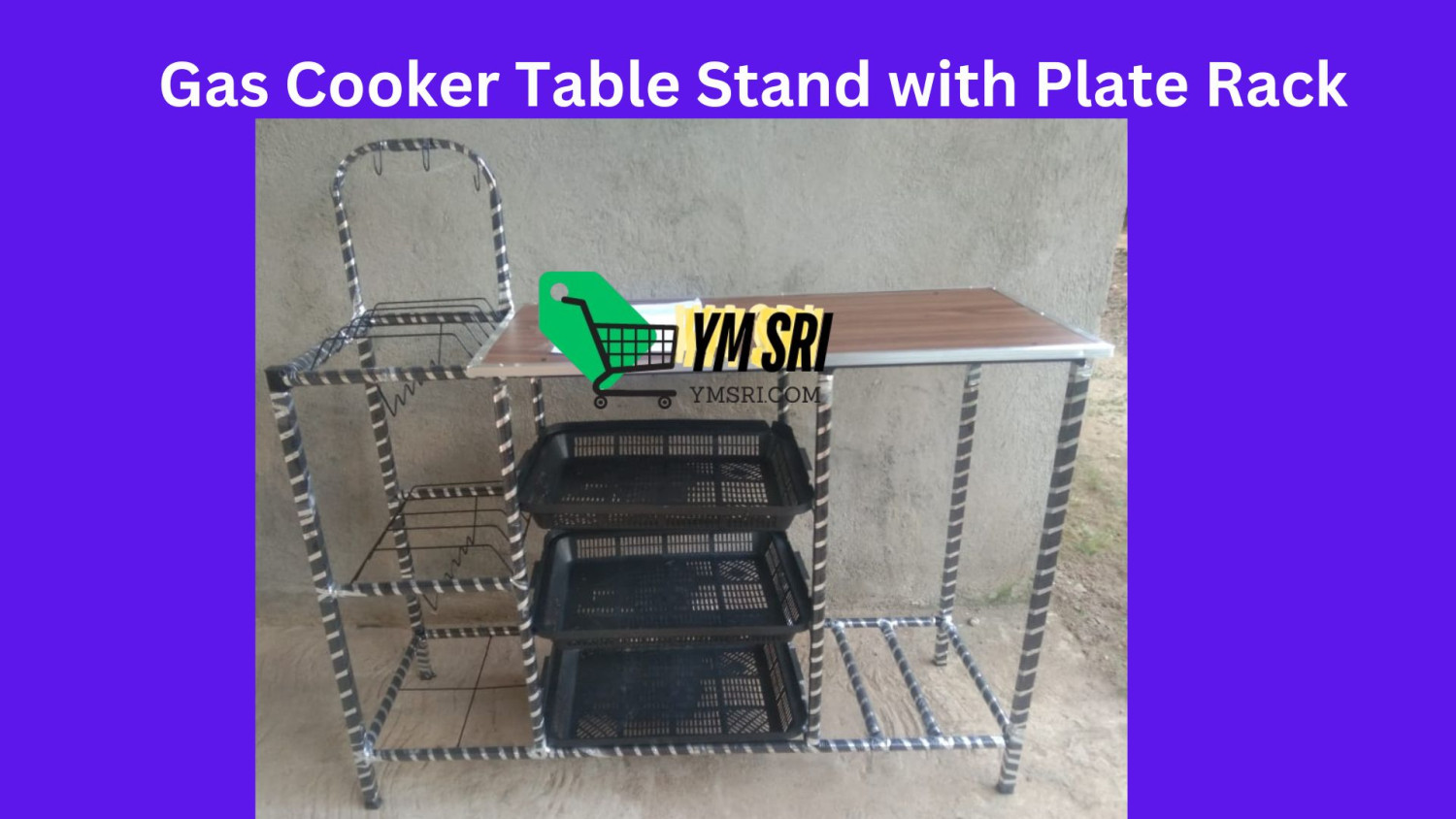 Gas Cooker/Stove Table Stand Kitchen Organiser Rack with Plate Rack